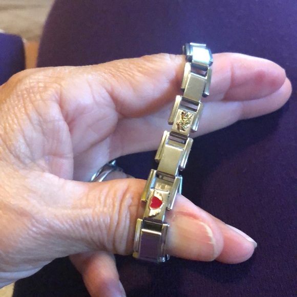 Composable classic Steel bracelet with 2 charms - Picture 5 of 6